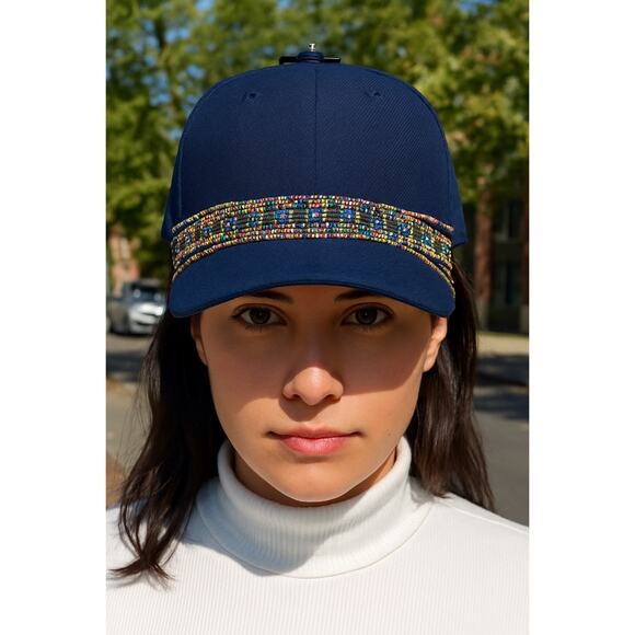 Handmade Rhinestone Hip Hop Boho Bling style Streetwear Baseball Cap Hat - Picture 9 of 9